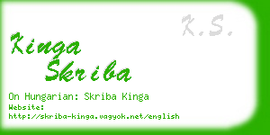 kinga skriba business card